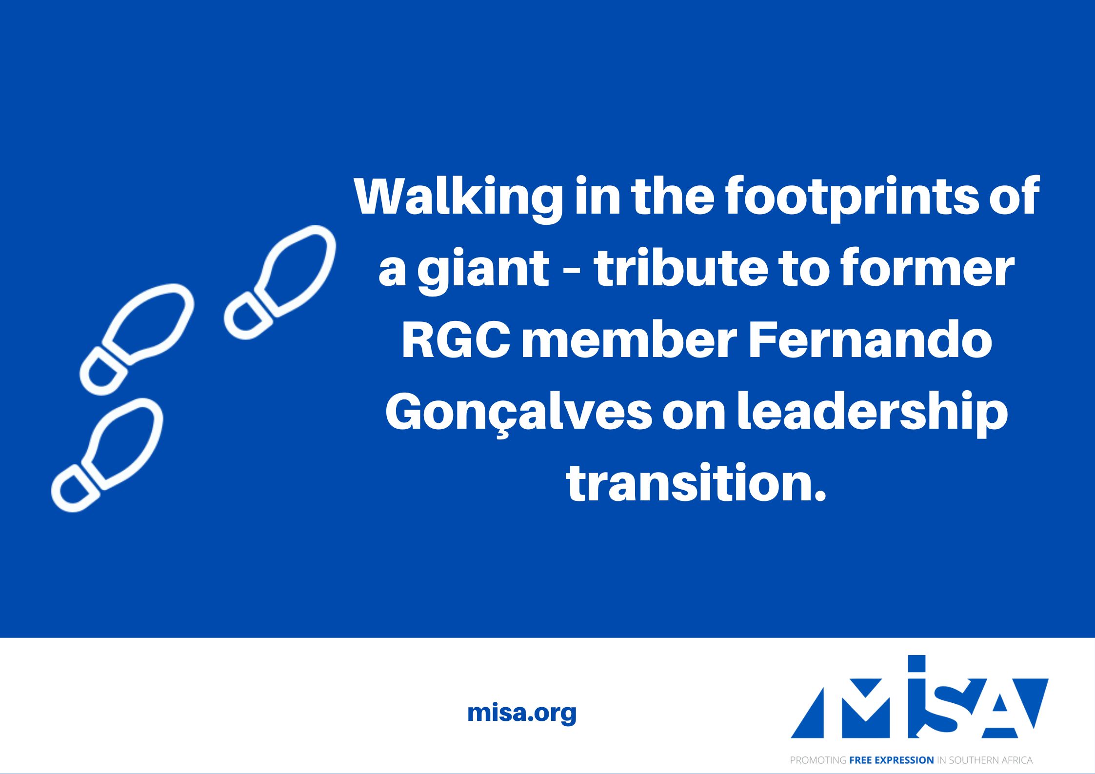 Walking in the footprints of a giant – tribute to former RGC member Fernando Gonçalves on leadership transition