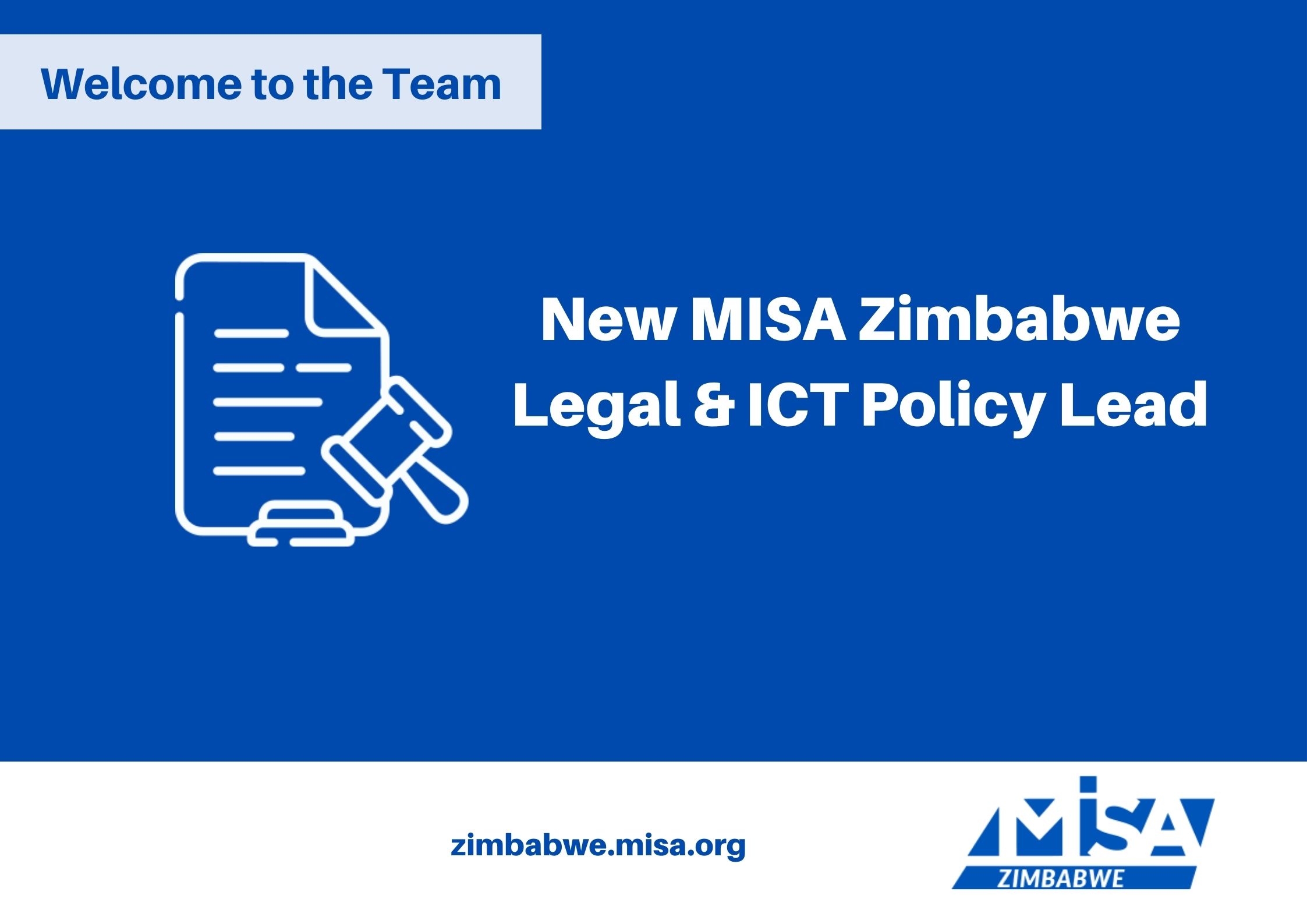 New MISA Zimbabwe Legal & ICT Policy Lead